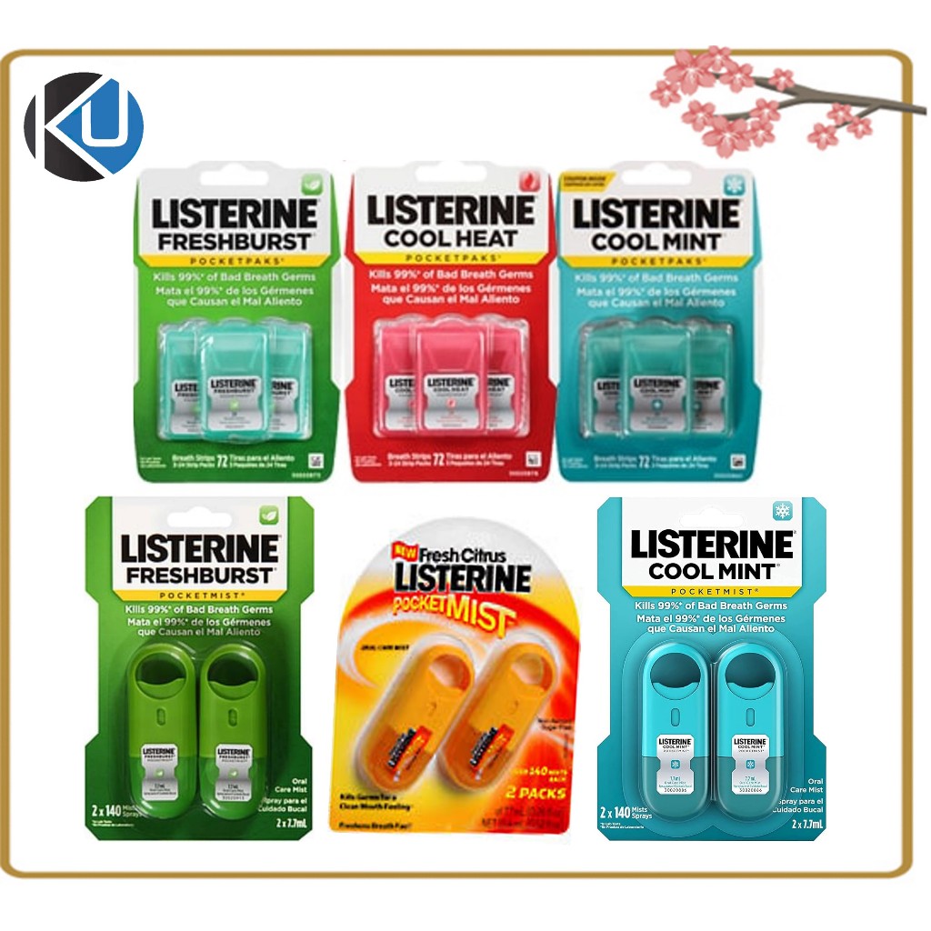 Listerine Pocketpaks /PocketMist Spray Cool Mint / Fresh Burst / Cool ...