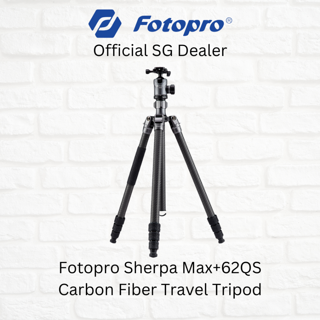Fotopro Sherpa Max Carbon Fiber Travel Tripod with FPH-62QS Arca-Type Ball  Head and Monopod (Black) | Shopee Singapore