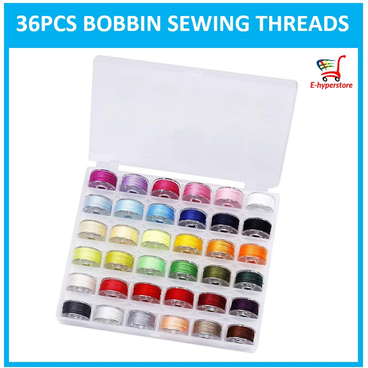36 Rolls Sewing Assorted Colors Bobbins with Polyester Sewing Machine ...