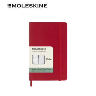 Moleskine 2024 12-Month Pocket Daily Diary Scarlet Red Softback