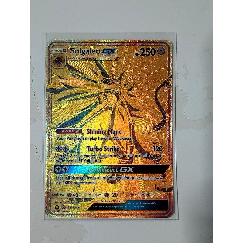 pokemon card solgaleo gx gold Pokemon - Solgaleo GX - SM104a - Black Star Promo - Gold Holo
