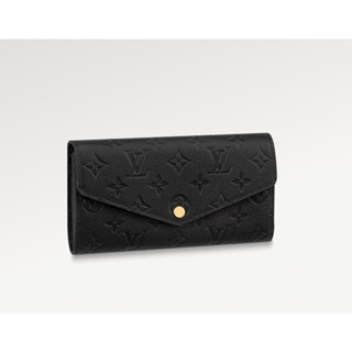 LOUIS VUITTON Empreinte Monogram Giant Crafty Sarah Wallet Creme Black,  Leather