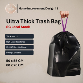 1roll Solid Thick Trash Bag, Simple Pink Handle-Tie Trash Bag, For Home