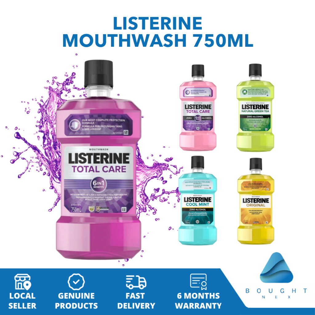 Listerine Mouthwash 750ml Complete Oral Care, Antiseptic, Fresh Minty