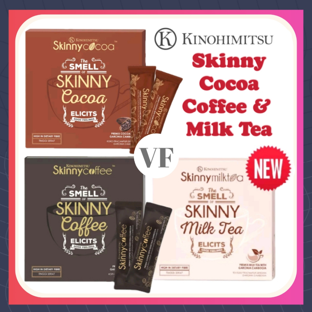 NEW Kinohimitsu Slimming Skinny Coffee Cocoa Milk Tea 20g x