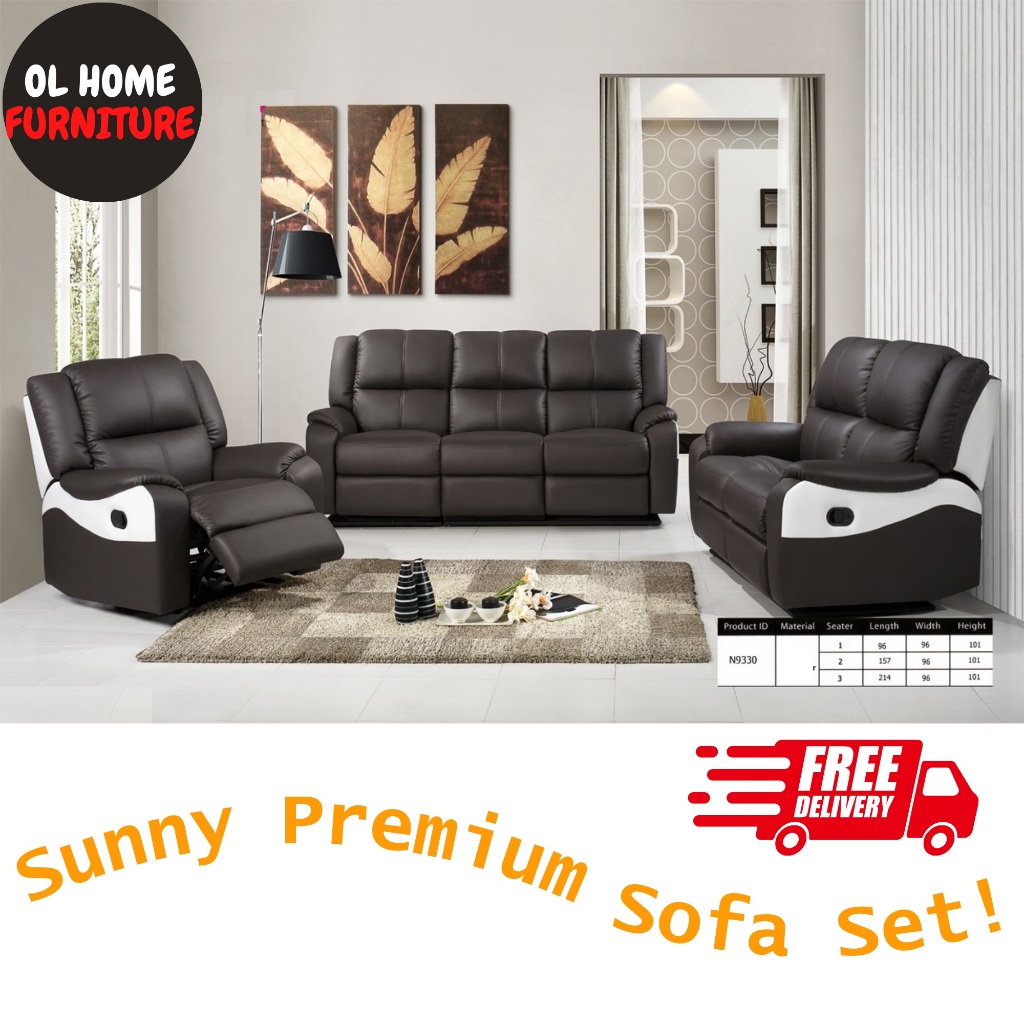 OL HOME Sunny Premium Recliner Sofa Set Free Delivery & Free
