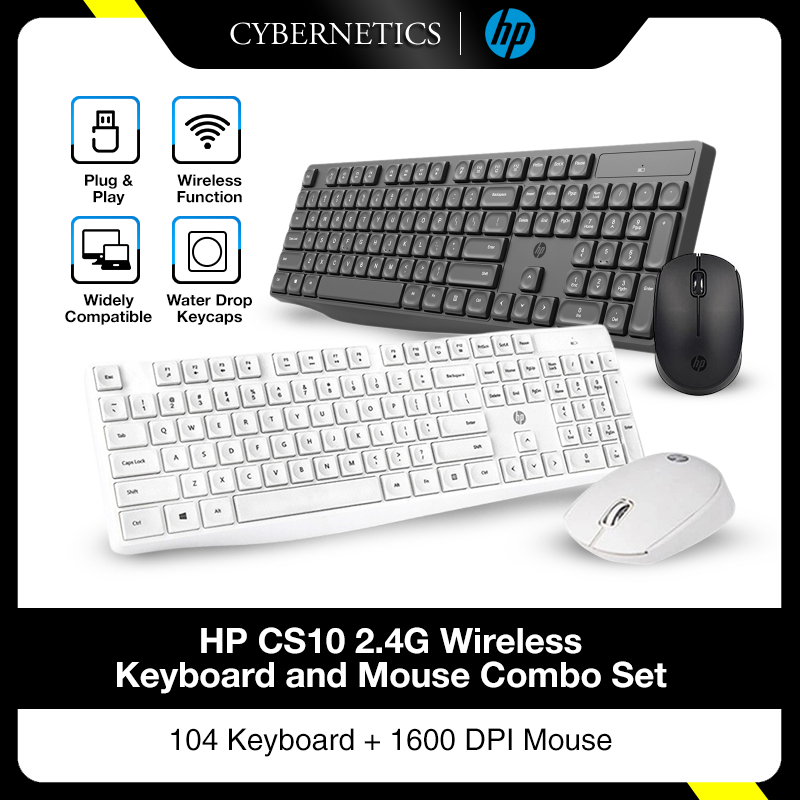 HP CS10 2.4G Keyboard Wireless Keyboard and Mouse Combo Set With 104