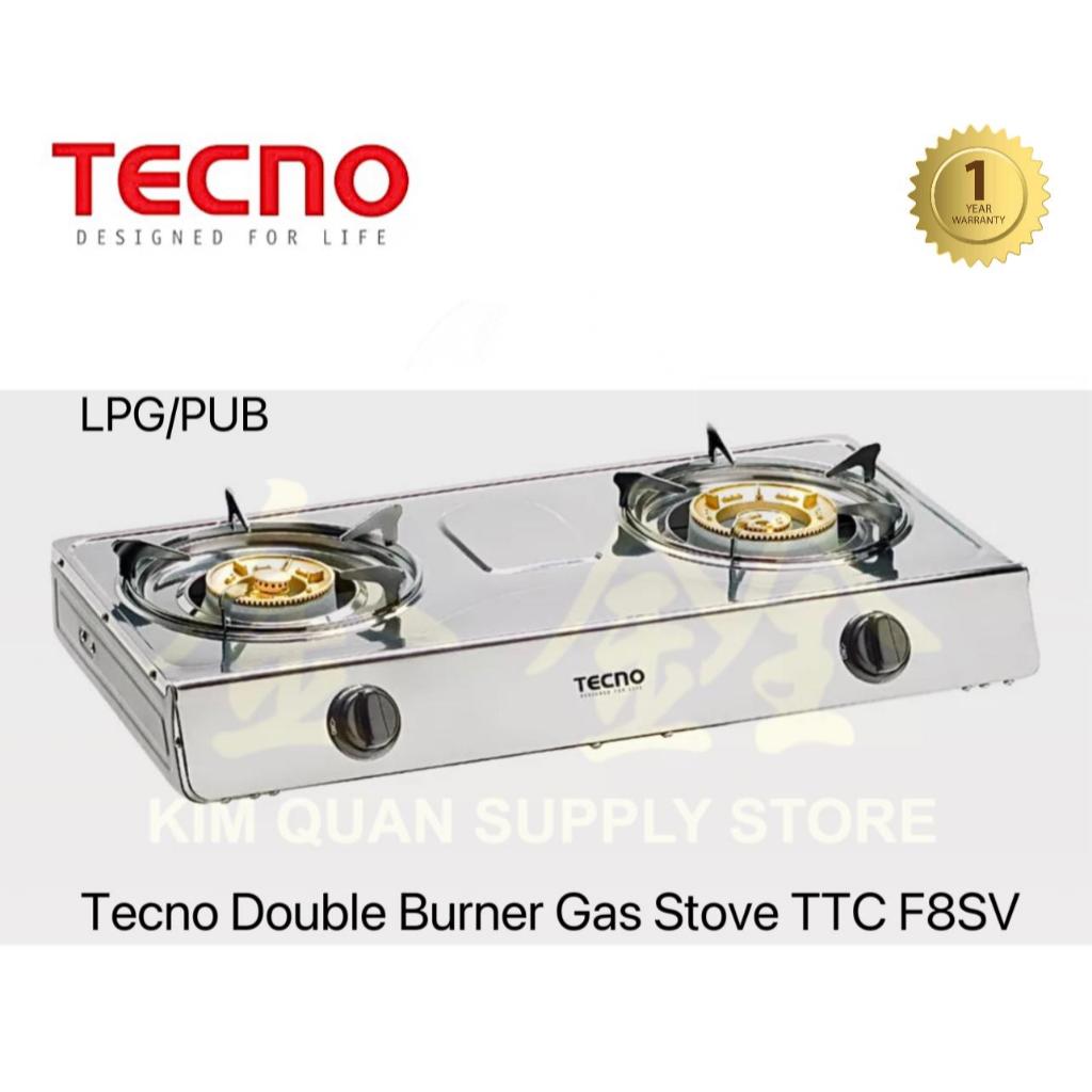 Tecno Double Burner Tabletop Gas Stove with Safety Valve TTCF8SV TTC