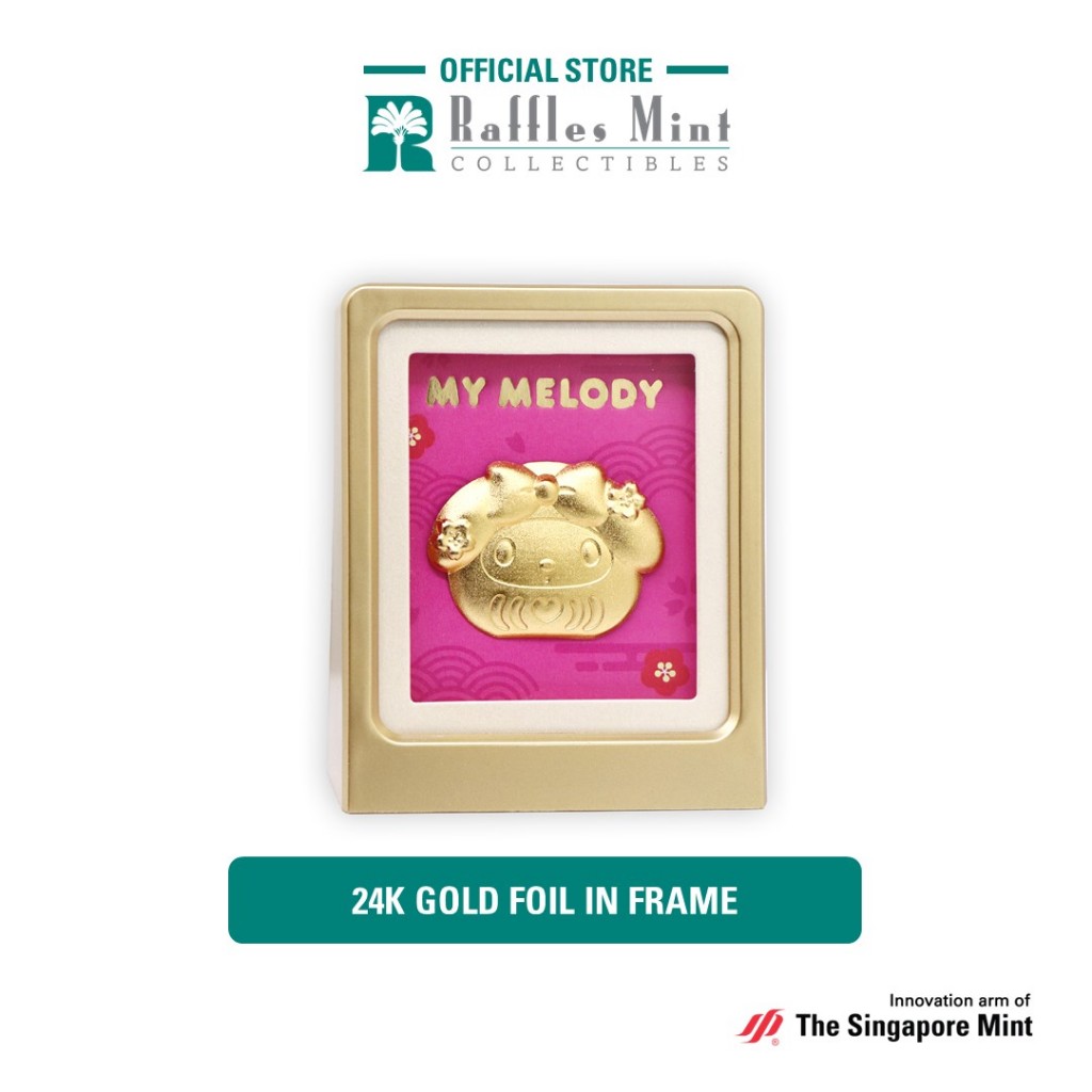 Sanrio My Melody Daruma Collection 24K Gold Foil in Frame [The ...