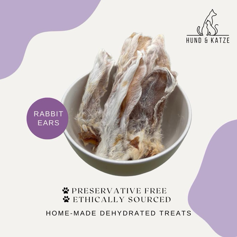 Dehydrated rabbit ears top dog treats