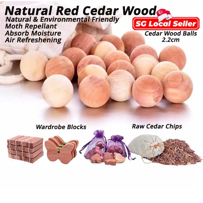 [SG] 100 Natural Aromatic Cedar Wood Balls Blocks Chips Cashmere