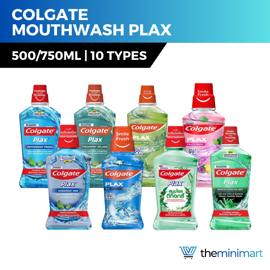 Colgate Plax Mouthwash 500ml/750ml/1L - Fresh Breath & Healthy Gums ...