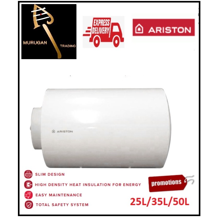 ARISTON PRO RS J 25/35/50L WHITE HORIZONTAL STORAGE HEATER Shopee