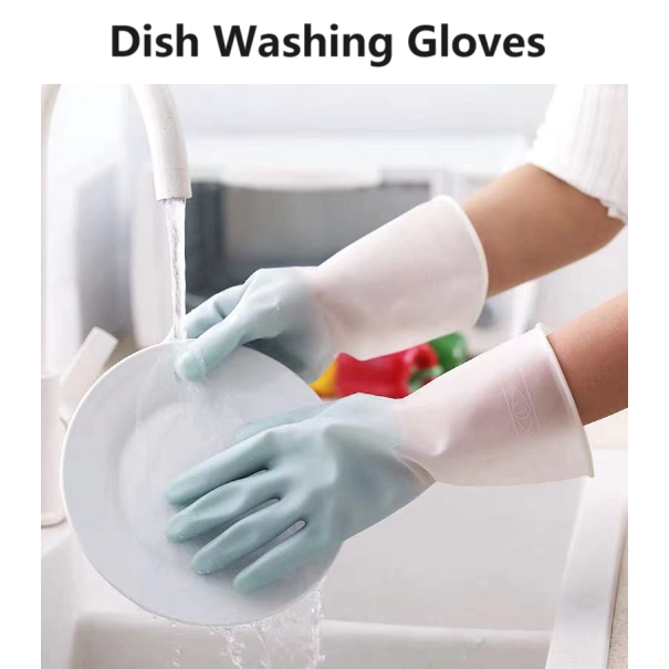 Gloves Kitchen Laundry Household Latex Rubber Cleaning Dish Washing ...