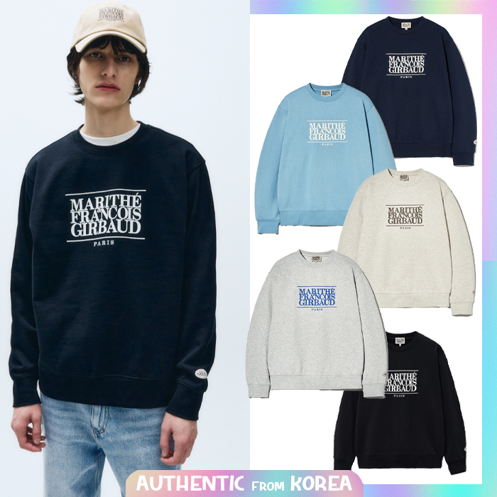 【Marithe + Francois Girbaud】NEW CLASSIC LOGO SWEATSHIRT Marithe Francois Girbaud • Classic Logo Sweatshirt (Blue