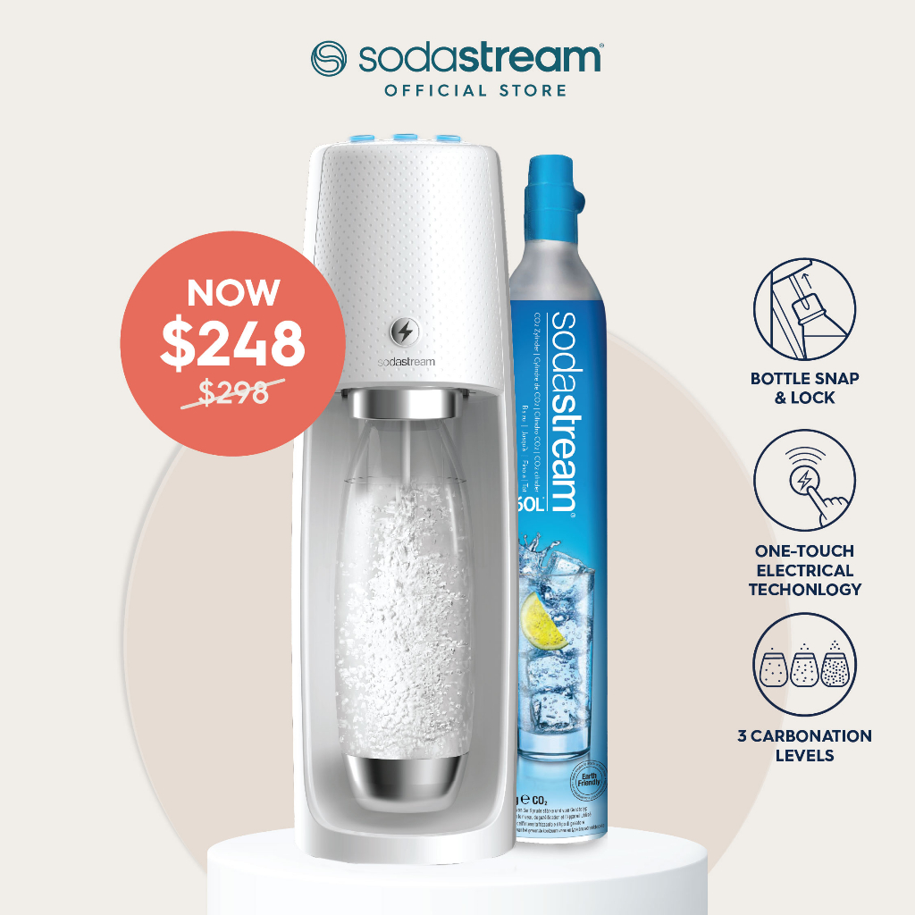 SodaStream Spirit One Touch White Sparkling Water Maker Shopee Singapore