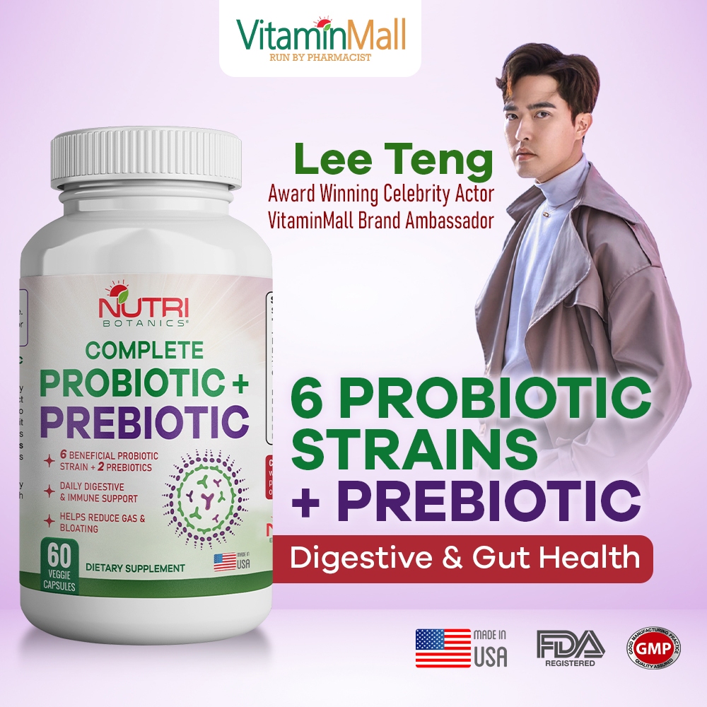 Nutri Botanics Prebiotic Probiotic Supplement 6 Strain Probiotics