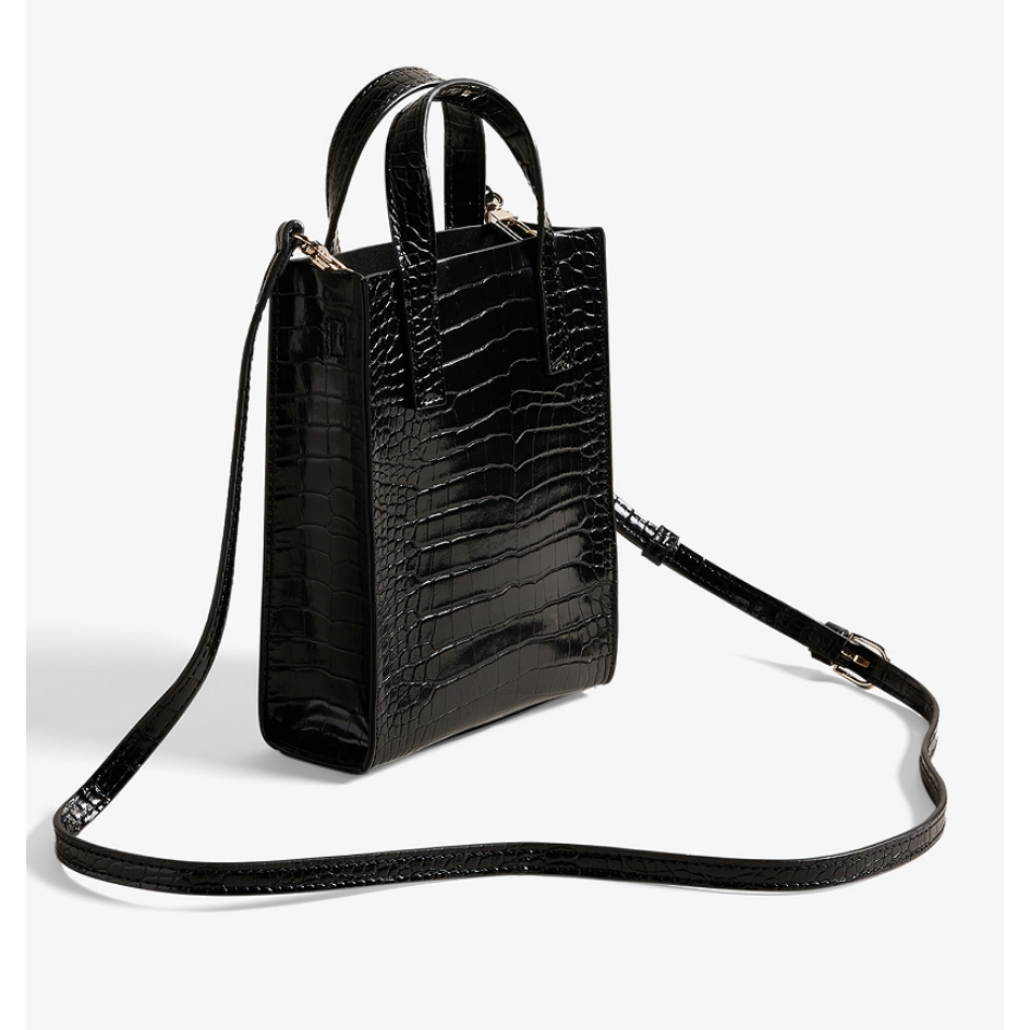 AUTHENTIC Ted Baker Bag FAUX LEATHER Crosshatch Tote Shopper Bag TED BAKER Croccon Faux Leather Shopper Tote Bag Shopee Singapore