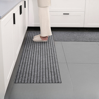 Linen Weave Kitchen Floor Mat Anti-slip Washed Rug Rubber Bottom Natural  Twill Flax Entry Door Long Carpet Oil-resistant Durable