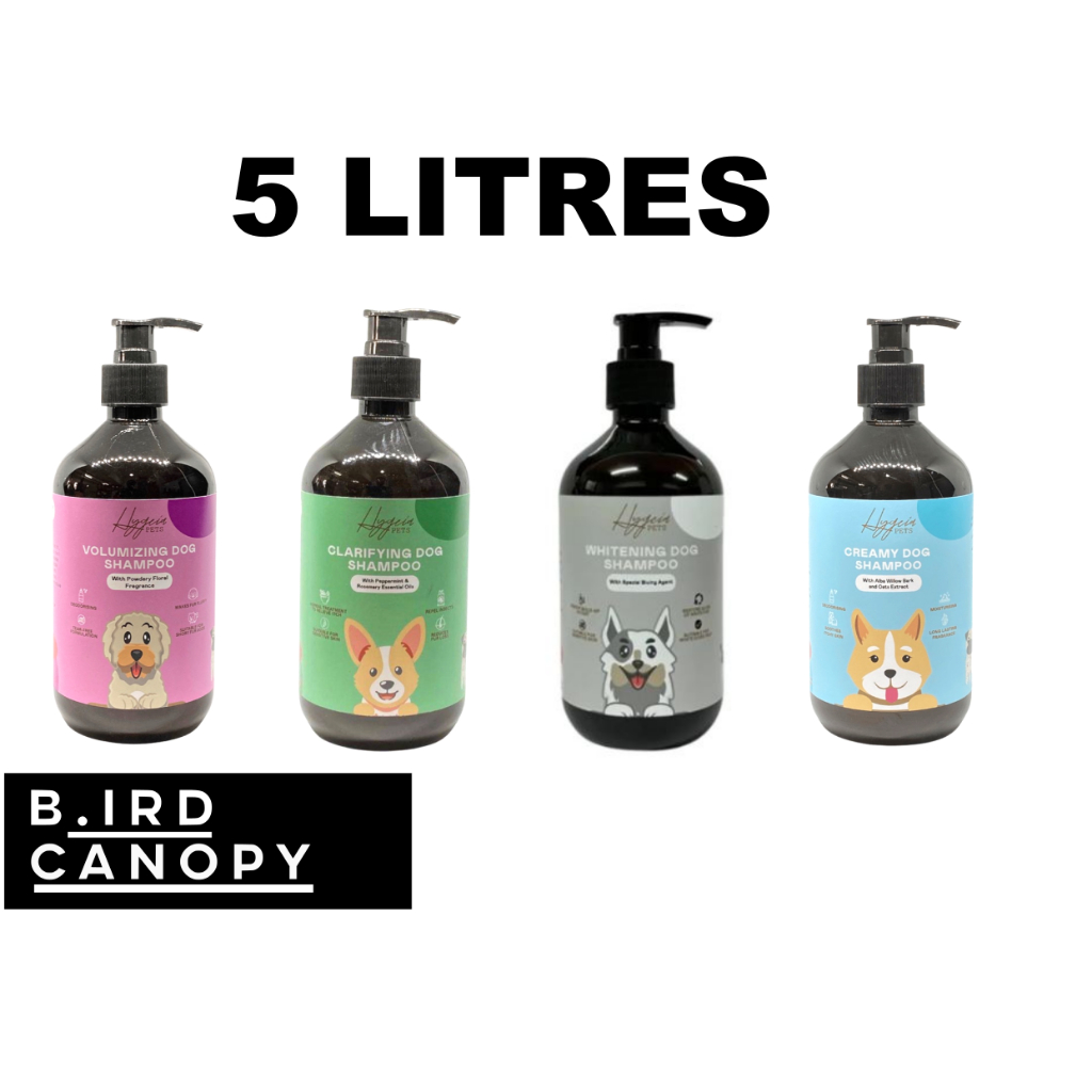 Hygeia Dog Pet Shampoo 5L 4 Types Clarifying, Volumizing, Creamy and