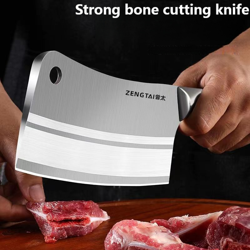 [SG Stock]Stainless steel bone chopping knife slicing knife chef's