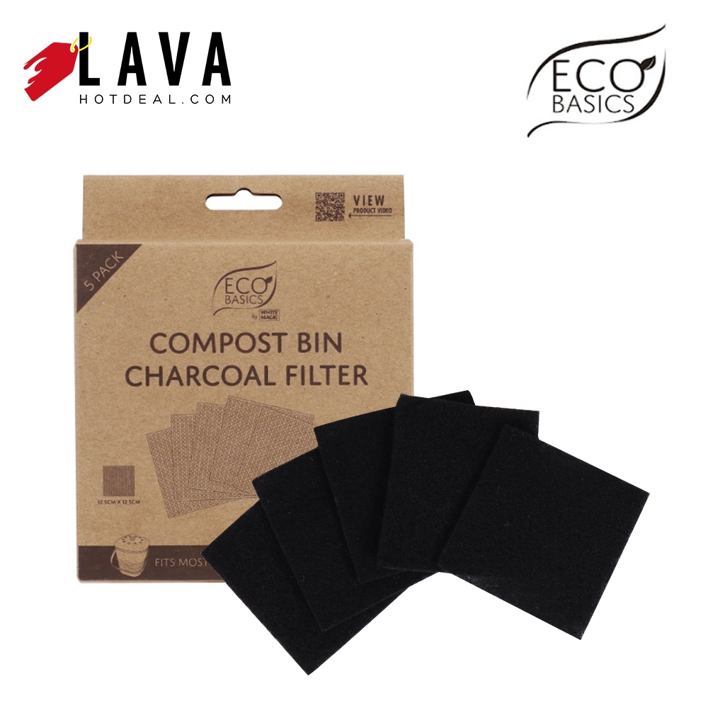 White Magic Eco Basics Compost Bin Charcoal Filter 5 Pack Fits Most