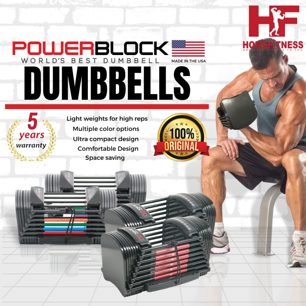 PowerBlock Sport Series 24 / 50/ Pro Adjustable Dumbbell with 5