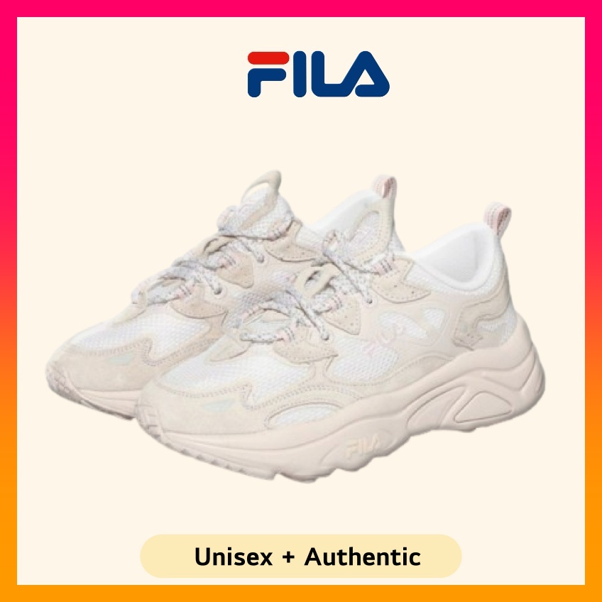 White filas hot sale with pink