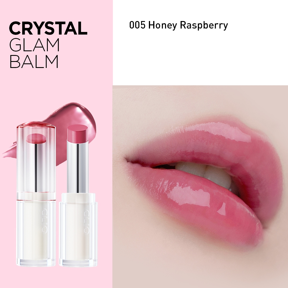 CLIO Crystal Glam Balm - Baume Hydratant Coloré #05 Honey Raspberry - Neuf - Corée
