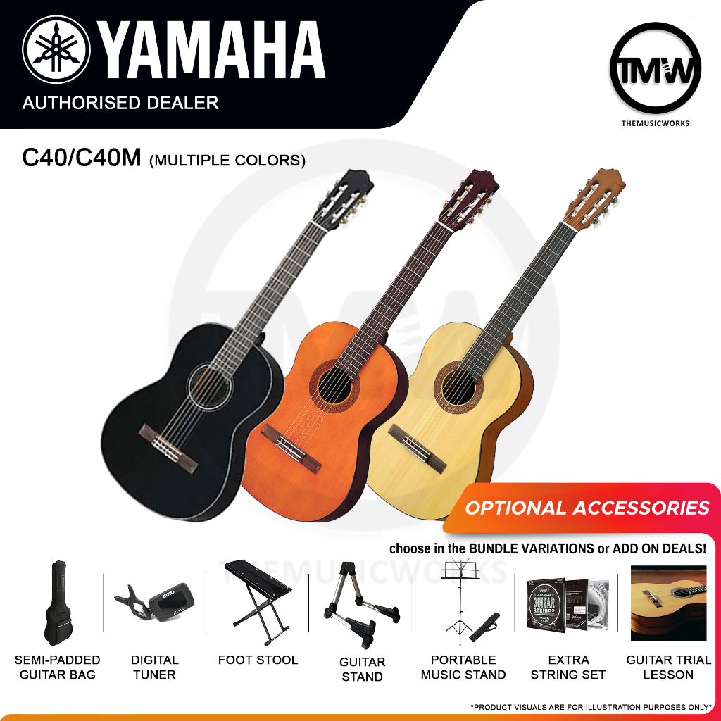 Yamaha C40 C40M Classical Guitar Beginner Spruce Top Gloss Matte Finish ...