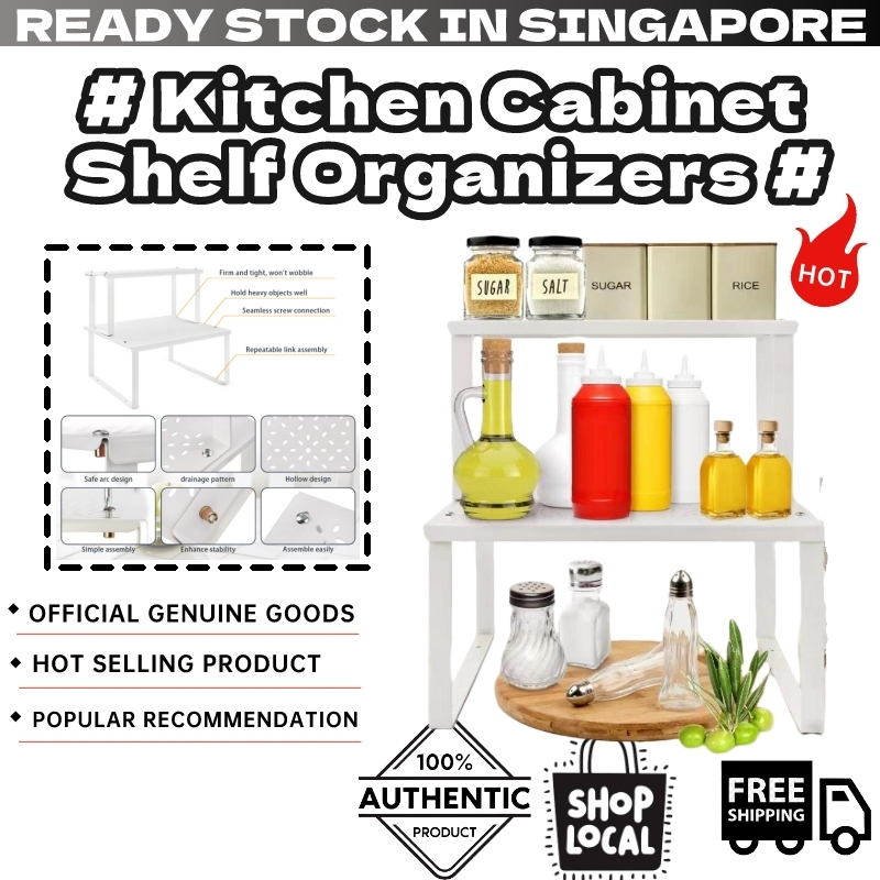SG STOCK Kitchen Shelf Organizers Stackable Pantry Storage