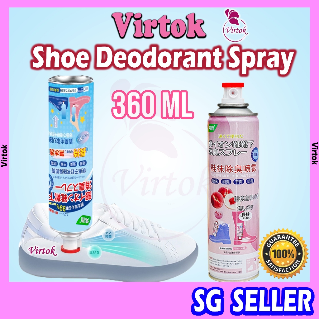 VIRTOK Shoe Deodorant Spray Shoes Odor Removal Shoes Freshener Silver