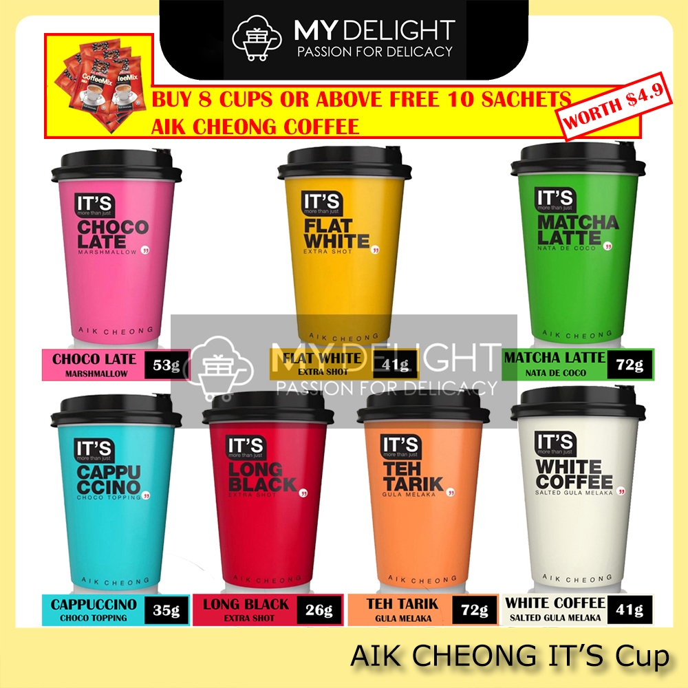 (1 Carton = 12 Cups) AIK CHEONG IT'S Cup Choco Late Cappuccino Flat