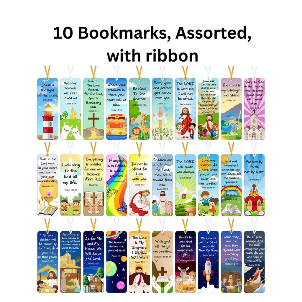 10 Pack Christian Bookmarks for Kids Christian Gifts for Kids Bible ...