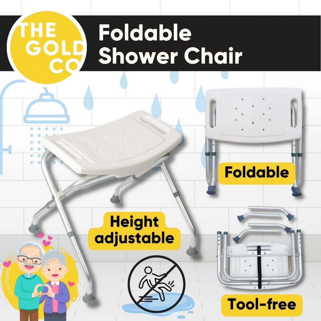 HappyBath Foldable Shower Chair for Elderly Bathroom Safety