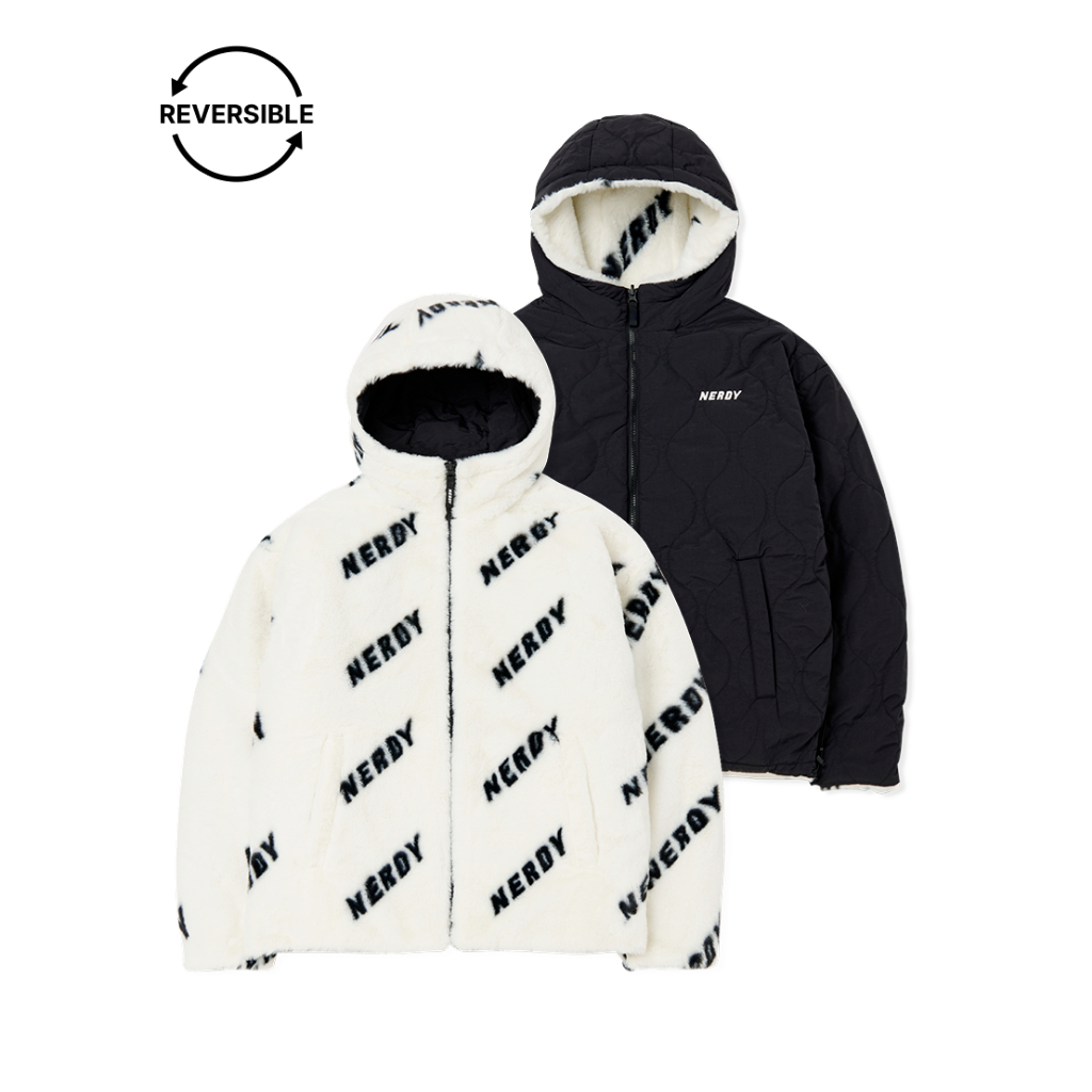 【NERDY】Muley Reversible Logo Jacket NERDY] Korea Fashion Unisex Oversized Fit Muhly Reversible