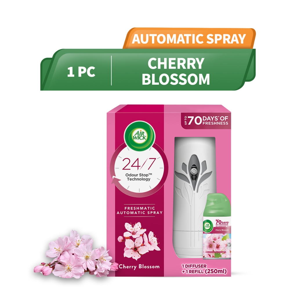 Air Wick Pure Freshmatic Cherry Blossom Automatic Spray Starter Kit, 1g