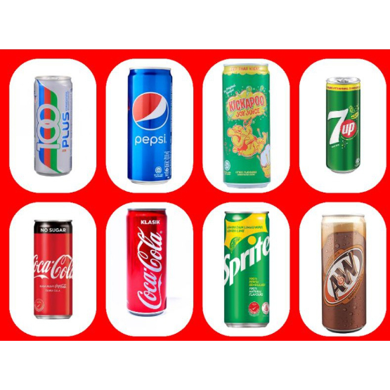 SPARKLING SOFT DRINKS CANS 320ML/325ML BY CARTON / COCA COLA / 100 PLUS ...