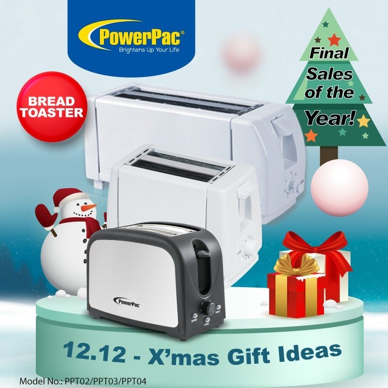 PowerPac Bread Toaster 2 & 4 slice Pop-Up (PPT02/PPT03/PPT04) | Shopee ...