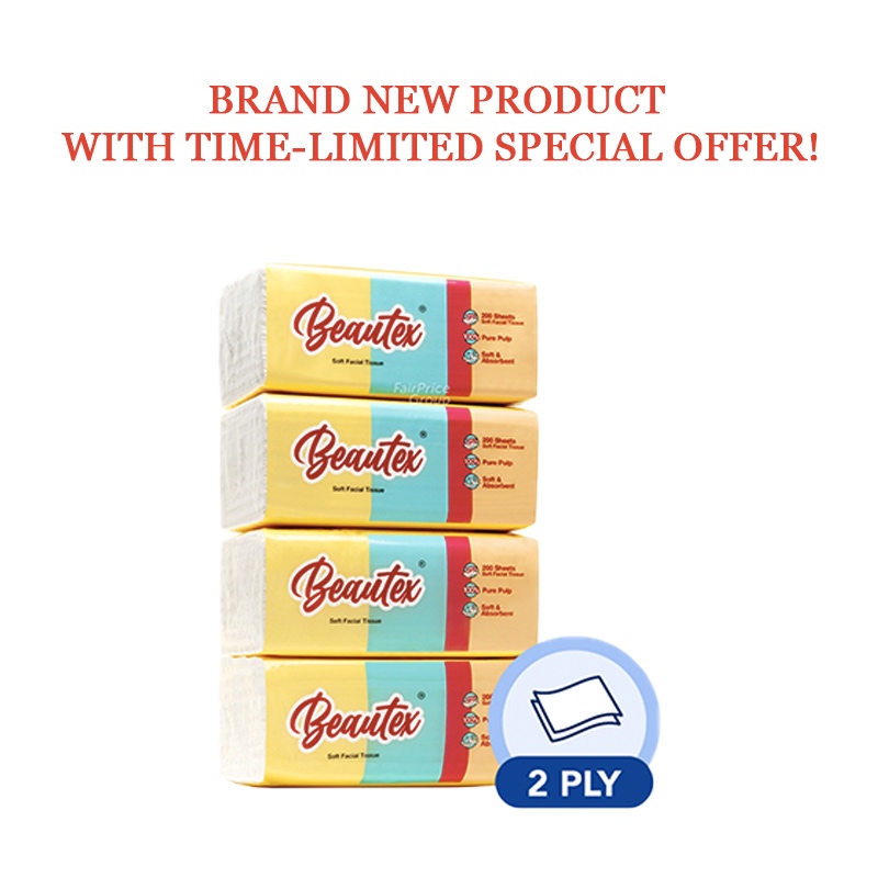 Beautex 200sheets 2Ply Soft Pack Tissues Brand new product with time ...