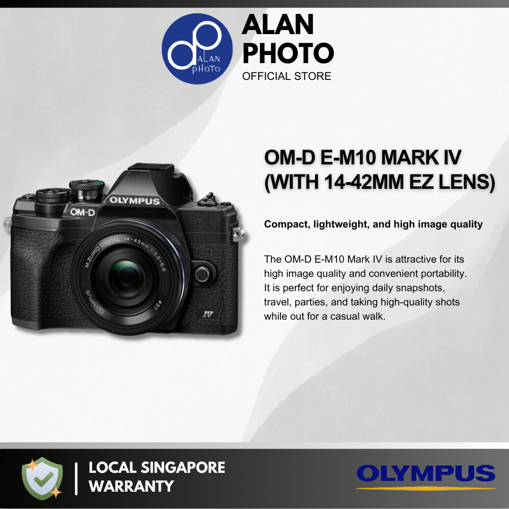 Olympus OM-D E-M10 Mark IV Black / Silver Body with M.Zuiko Olympus OM-D E-M10 Mark IV Black / Silver Body with M.Zuiko