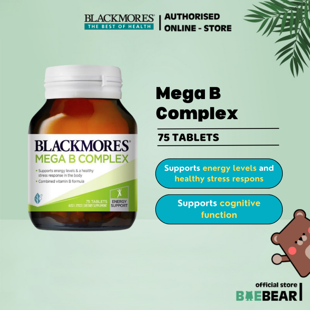 (Brand Authorised) Blackmores Mega B Complex - 75 Tablets [BaeBear.sg ...