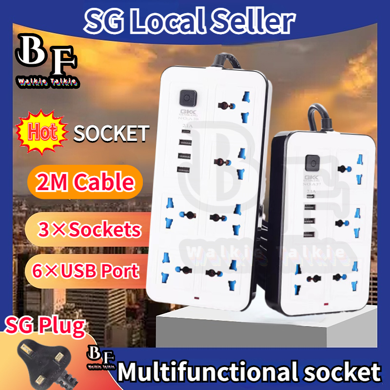 🔥SG Fast🔥 Multi Plug Extension Power Adapter with USB Multifunctional ...