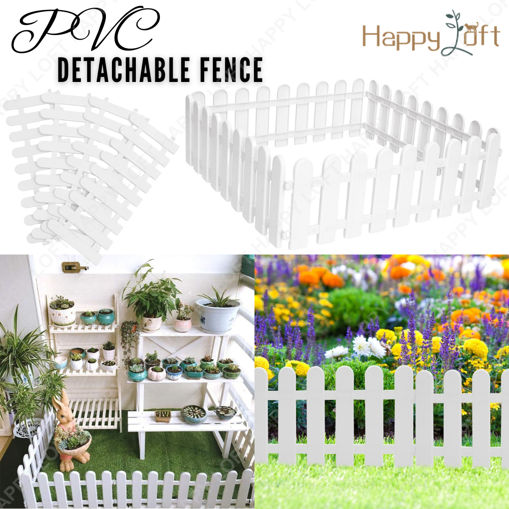 [SG SELLER]Garden Fence Indoor Outdoor Fencing PVC White Plastic Fence