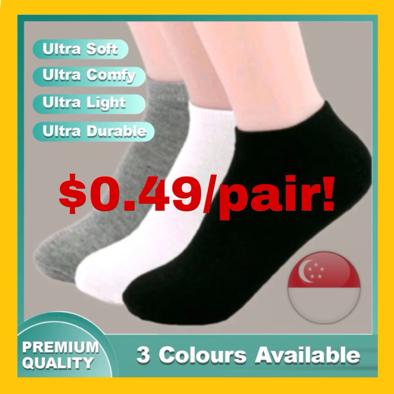 *💯 Cheapest* LOWEST PRICE Unisex Cotton Ankle Socks . | Shopee Singapore