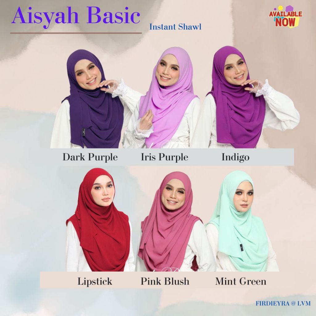 [LVM] SG Seller Aisyah Basic Tudung Instant/ Instant Shawl Firdieyra