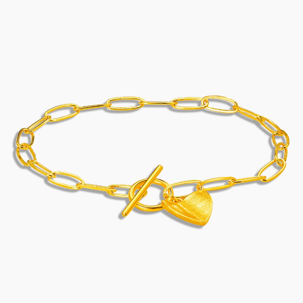 Love Co 9IN Carla Heart 999 Gold Bracelet Shopee Singapore