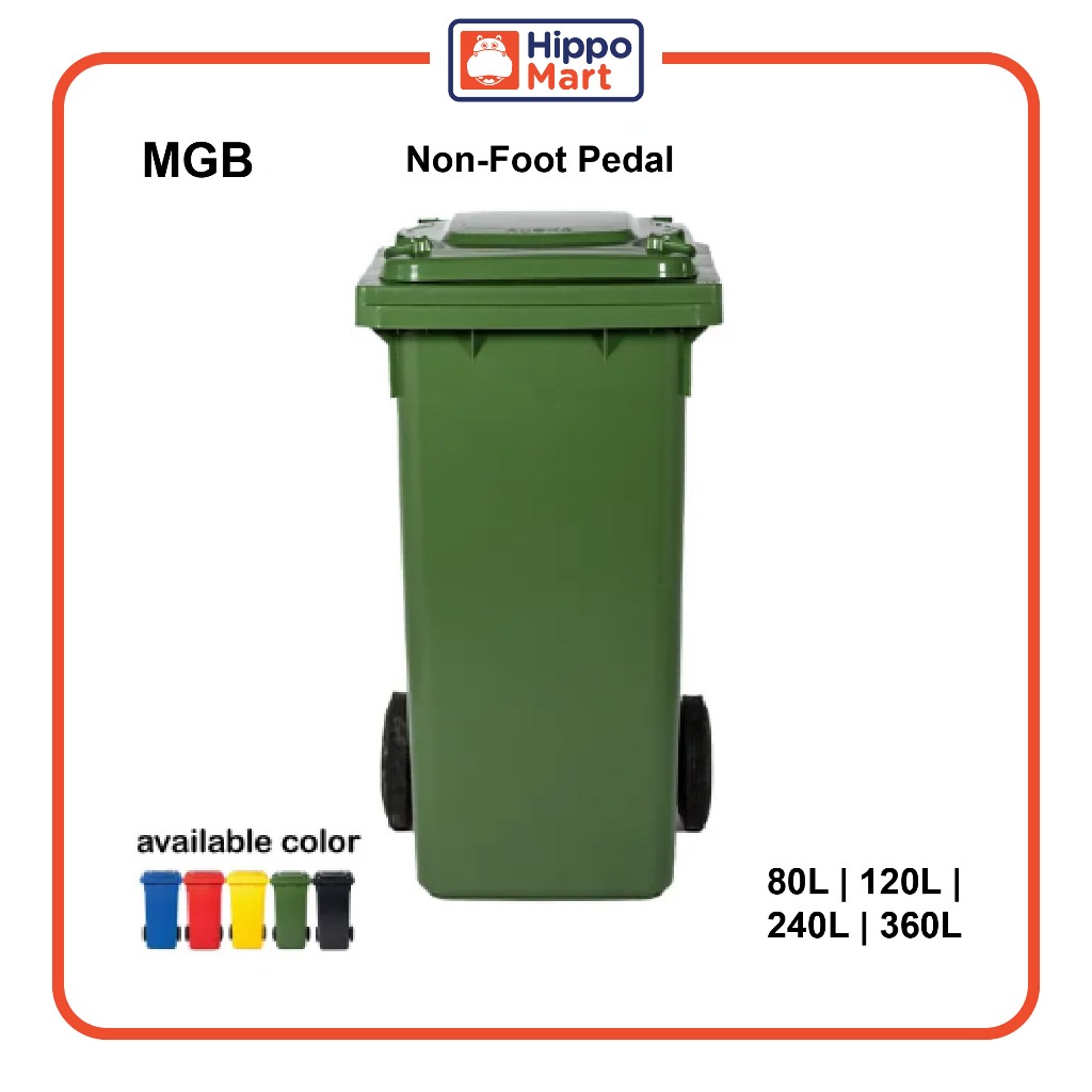 MGB Mobile Garbage Bin 80L, 100L, 120L, 240L, 360L, Trash Bin, Dustbin