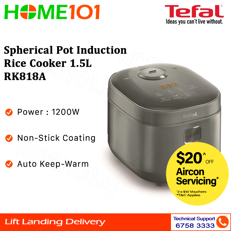 Tefal Spherical Pot Induction Rice Cooker 1.5L RK818A Shopee Singapore