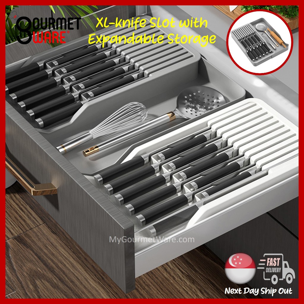 [SG Stock] XL Knife Drawer Storage Kitchen Knife Block Cutlery